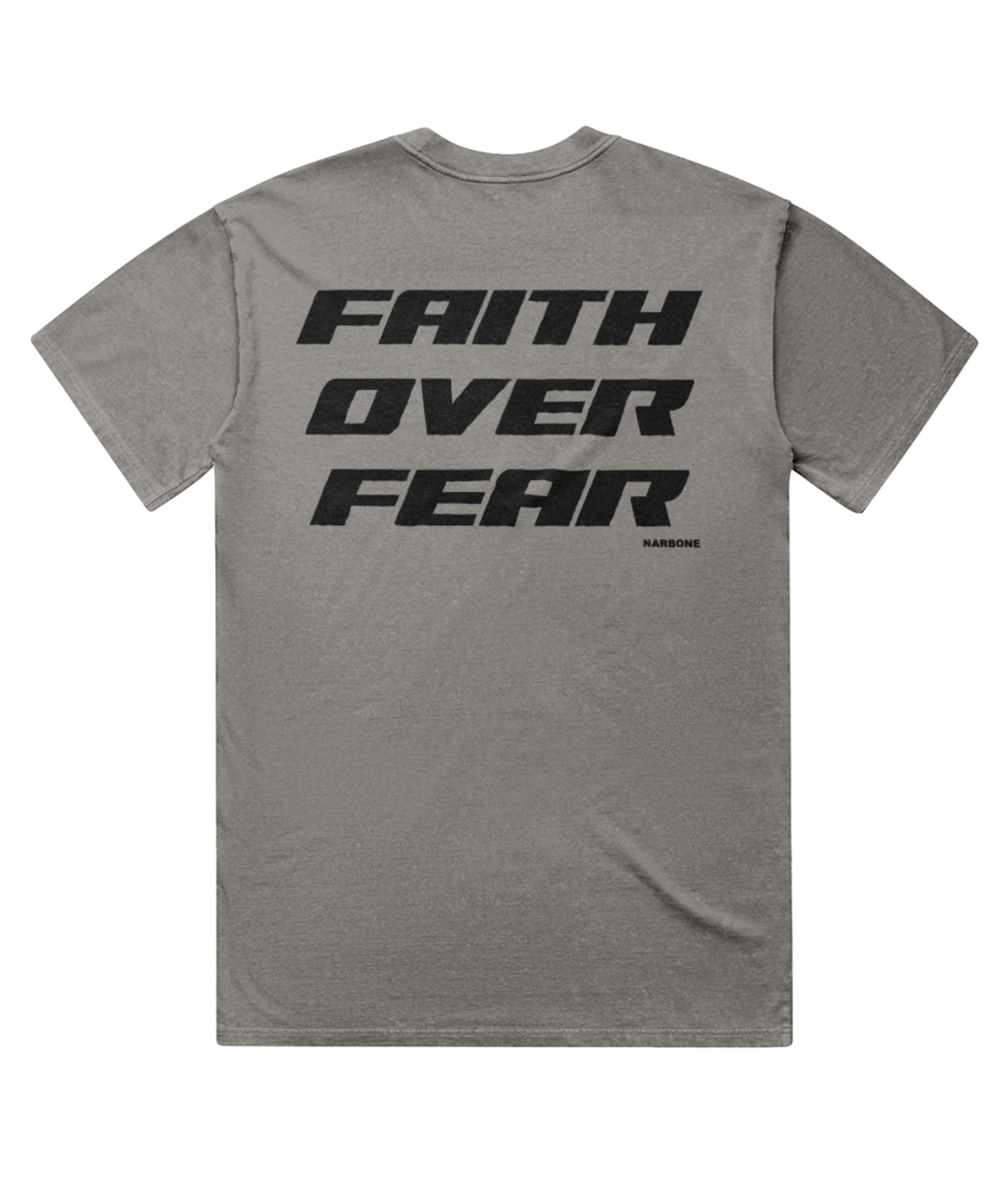 HEAVY WASH FAITH FEAR UNISEX BACKPRINT TEE