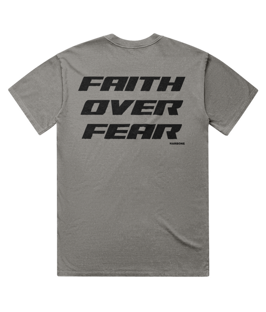 HEAVY WASH FAITH FEAR UNISEX BACKPRINT TEE